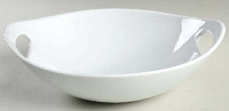 Classic White (Smooth) 10" Oval Handled Bowl
