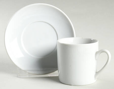 Classic White (Smooth) Flat Demitasse Cup & Saucer Set