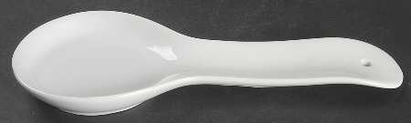 Classic White (Smooth) Spoon Rest/Holder (Holds 1 Spoon)