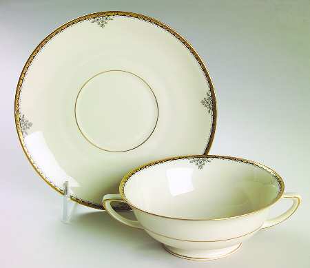 Berkeley Square Footed Cream Soup Bowl & Saucer Set