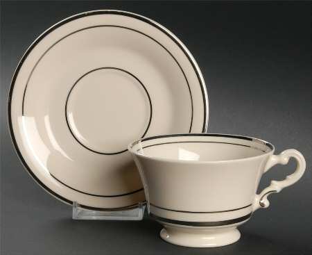 Columbia Cream Footed Cup & Saucer Set