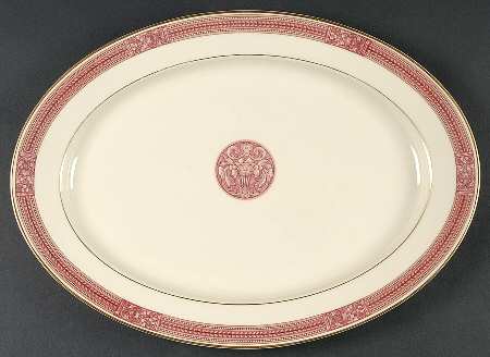 Coronation (Red Border) 14" Oval Serving Platter