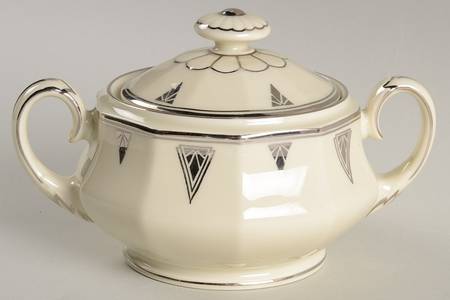 Deauville (White, 10 Sided) Sugar Bowl & Lid