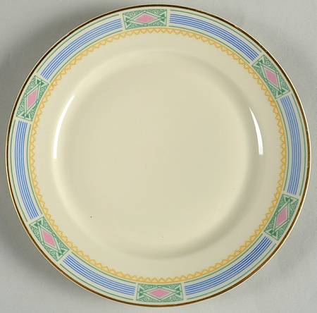 Noblesse (Geometric Design with Blue Lines) Salad Plate