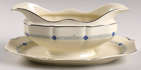 Noblesse (Floral Design) Gravy Boat with Attached Underplate