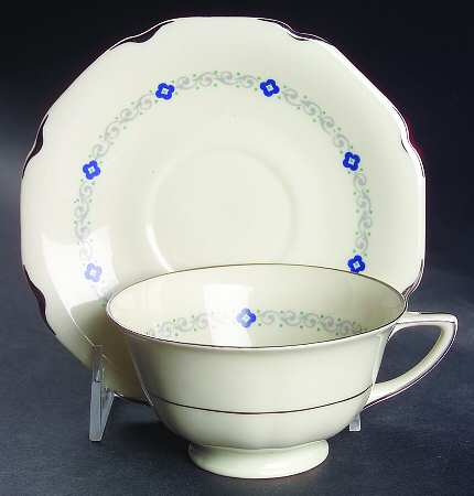 Noblesse (Floral Design) Footed Cup & Saucer Set