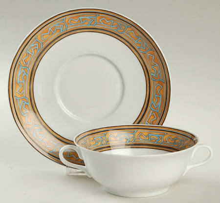 Louxor Flat Cream Soup Bowl & Saucer Set