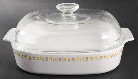 April Tulip Multicolor 2.5 Quart Square Casserole with Lid