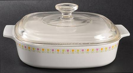 April Tulip Multicolor 1.5 Quart Square Casserole with Lid