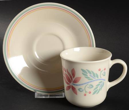 Barbados (Corelle) Flat Cup & Saucer Set