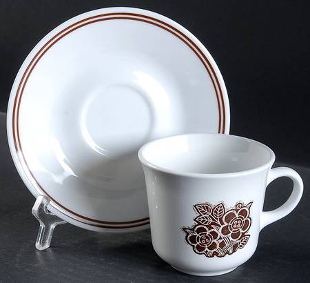 Batik (Corelle) Flat Cup & Saucer Set
