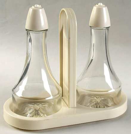Sandstone (Corelle) 2 Oil/Vinegar Cruets with Stoppers on Tray