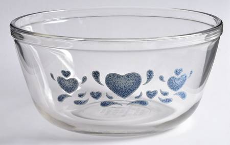 Blue Hearts (Corelle) 2 1/2 Quart Glassware Mixing Bowl