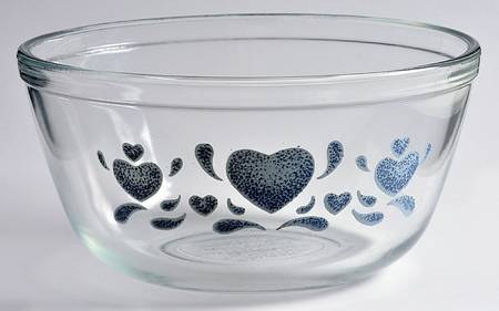 Blue Hearts (Corelle) 1 1/2 Quart Glassware Mixing Bowl