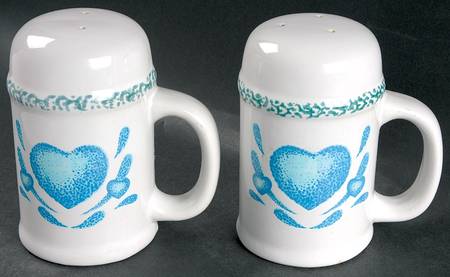 Blue Hearts (Corelle) Stove Top Salt & Pepper Set
