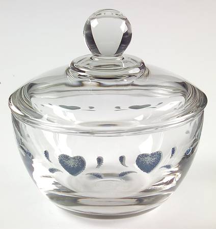 Blue Hearts (Corelle) Glassware Sugar Bowl & Lid