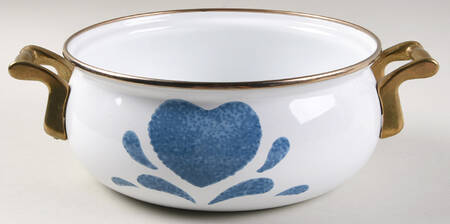 Blue Hearts (Corelle) 2 Quart Metal Covered Casserole, No Lid