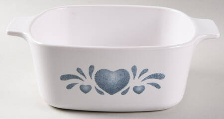 Blue Hearts (Corelle) 1.5 Quart Square Casserole No Lid
