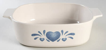 Blue Hearts (Corelle) 2 Quart Square Casserole No Lid