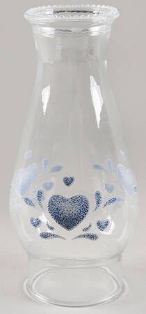 Blue Hearts (Corelle) Globe for Hurricane Lamp