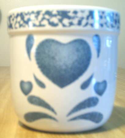 Blue Hearts (Corelle) 3" Flower Pot No Underplate