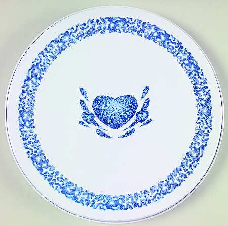 Blue Hearts (Corelle) 8" Individual Tin Round Stove Cover