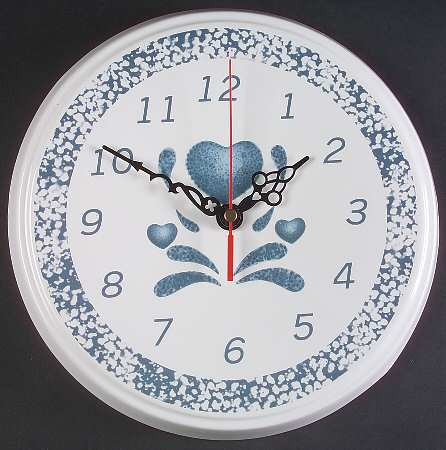 Blue Hearts (Corelle) Hanging Wall Clock