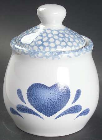 Blue Hearts (Corelle) Sugar Bowl & Lid