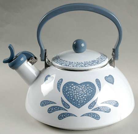 Blue Hearts (Corelle) Metal Kettle & Lid