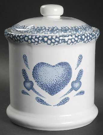Blue Hearts (Corelle) 5" Storage Jar & Lid