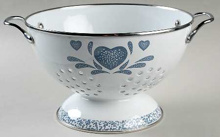 Blue Hearts (Corelle) Metal Colander