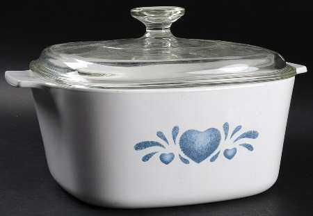 Blue Hearts (Corelle) 3 Quart Square Casserole with Lid