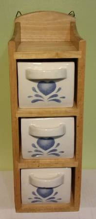 Blue Hearts (Corelle) Wood Spice Drawer (3 Spices)