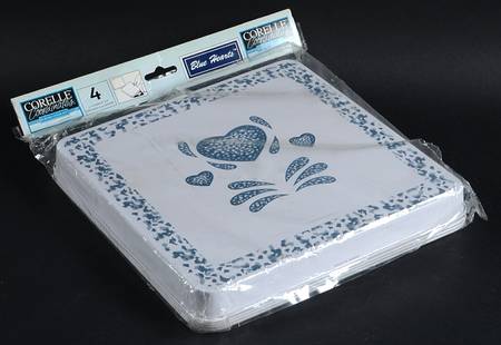 Blue Hearts (Corelle) Square Stove Cover - Set of 4