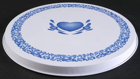 Blue Hearts (Corelle) 10" Individual Tin Round Stove Cover