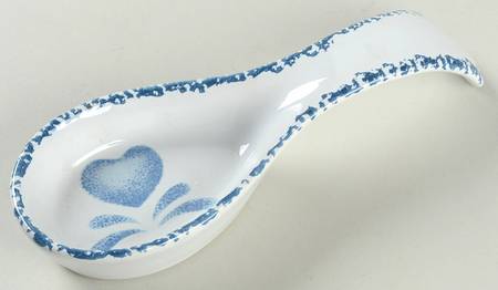 Blue Hearts (Corelle) Spoon Rest/Holder (Holds 1 Spoon)