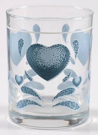 Blue Hearts (Corelle) Glassware Double Old Fashioned