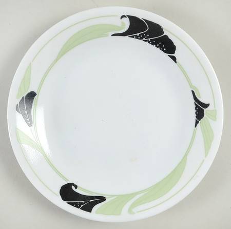 Black Orchid (Corelle) Bread & Butter Plate by Corning Corelle