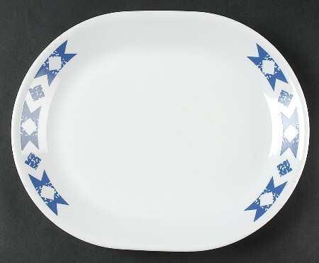 Blue Star (Corelle) 12" Oval Serving Platter