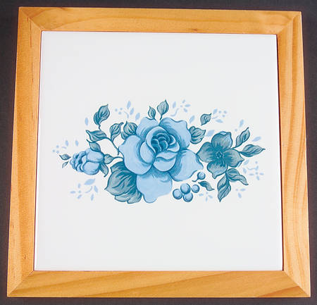 Blue Velvet (Corelle) Wood Frame Trivet