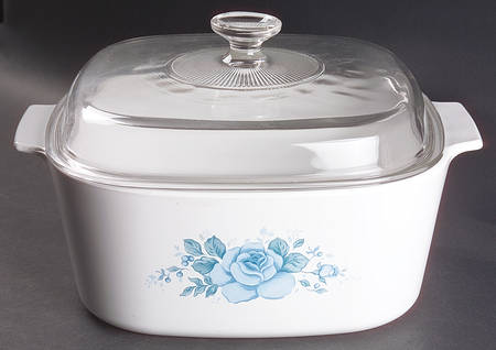 Blue Velvet (Corelle) 5 Quart Square Casserole with Glass Lid