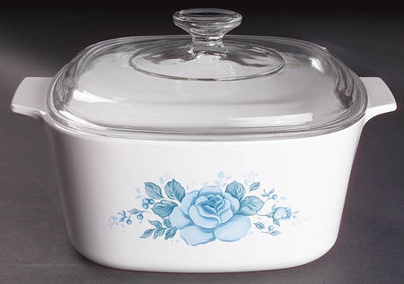 Blue Velvet (Corelle) 3 Quart Square Casserole with Lid