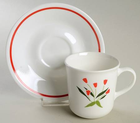 Casey's Flowers (Corelle) Flat Cup & Saucer Set