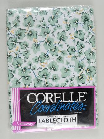 Callaway (Corelle) 70" Round Flannel Backed Vinyl Tablecloth
