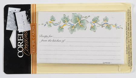 Callaway (Corelle) (Set of 20) Paper Recipe Cards
