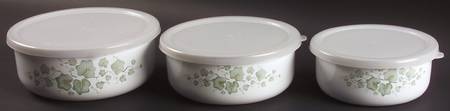 Callaway (Corelle) (3 Piece) Metal Bowl W/Plastic Lids (5", 6", 7")