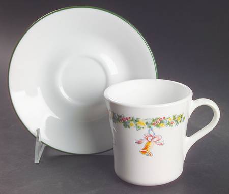 Christmas Joy (Corelle) Flat Cup & Saucer Set