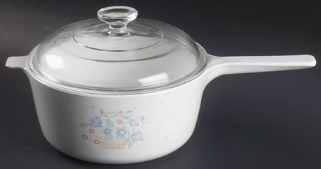 Country Cornflower 2.5 Qt Saucepan W/Glass Lid