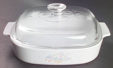 Country Cornflower 2 Quart Square Casserole with Lid