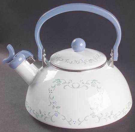 Country Cottage (Corelle) Metal Whistler Kettle & Lid